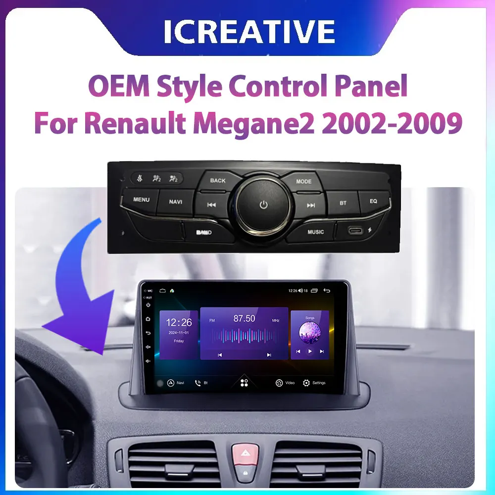 

Панель управления в стиле OEM для Renault Megane22002-2009To Control Android RadioScreen Автомобильный видеоплеер