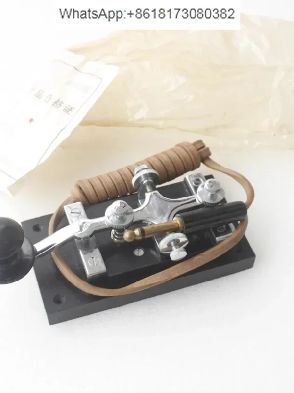73 Years of Nostalgic Rubber, Wood and Iron Plate Coach Training Electric Key Escape Room Film and Television Prop, Telegram Key