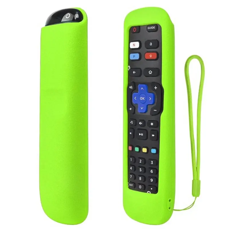 B76B Silicone Protective Case for TCL for Hisense TV Remote Control, Fluorescent Green, for R50B7120UK R55A7200GTUK
