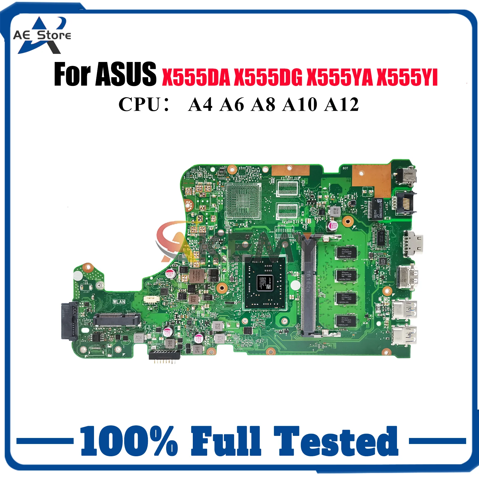 

X555DA Laptop Motherboard For ASUS VivoBook A555D X555DA K555D X555YI X555YA X555DG X555D Mainboard With A4 A6 A8 A10 A12 CPU