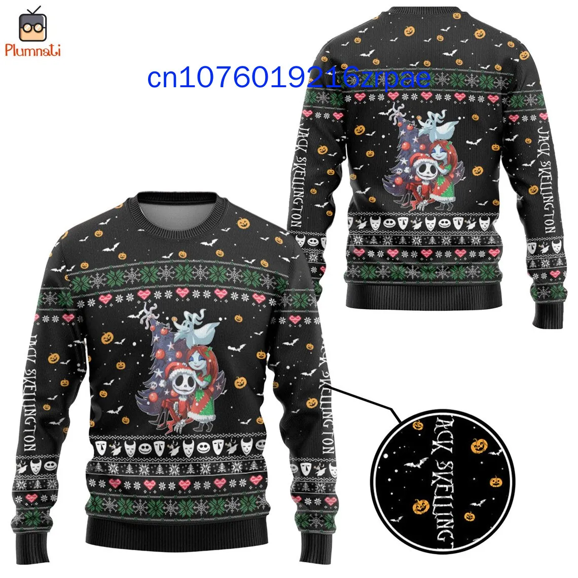 Disney Sally and Jack Shirt Christmas Ugly Sweater Men's Women's 3d Print Ugly Sweater Disney Casual Cartoon Sweatshirt