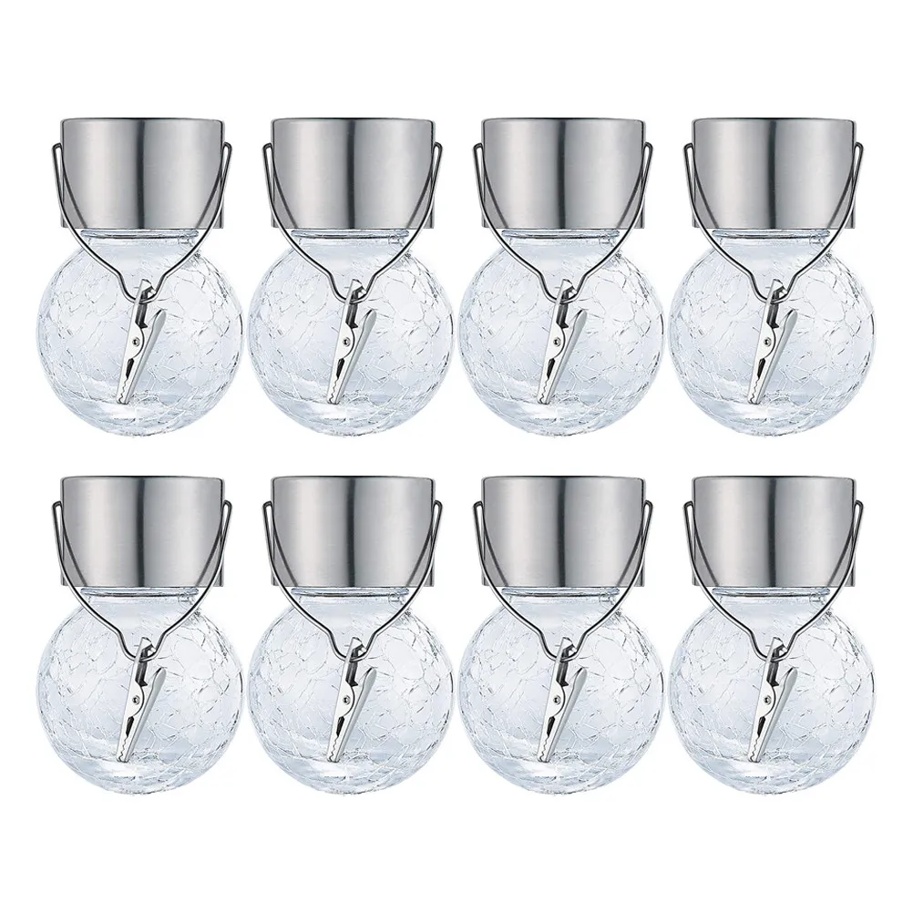 

Подвесной светильник из 8 стеклянных шаров на солнечной энергии для сада, двора, вечеринок, декоративное ландшафтное освещение