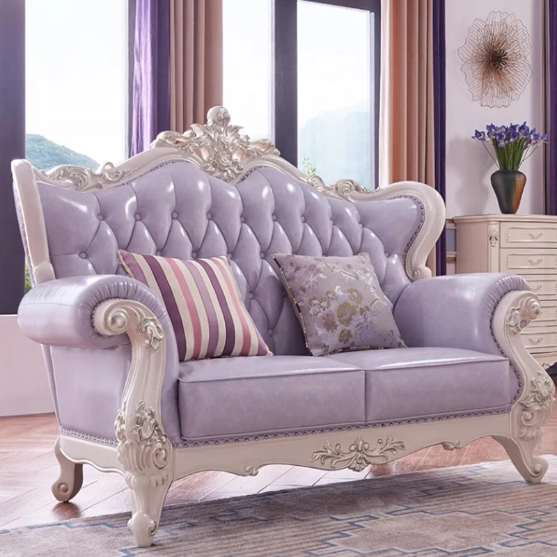 Fioletowy nowy zestaw sof z wysokim oparciem Italiano Recliner Sofa Set Luxury Natural Muebles Para Salas Modernos Furniture