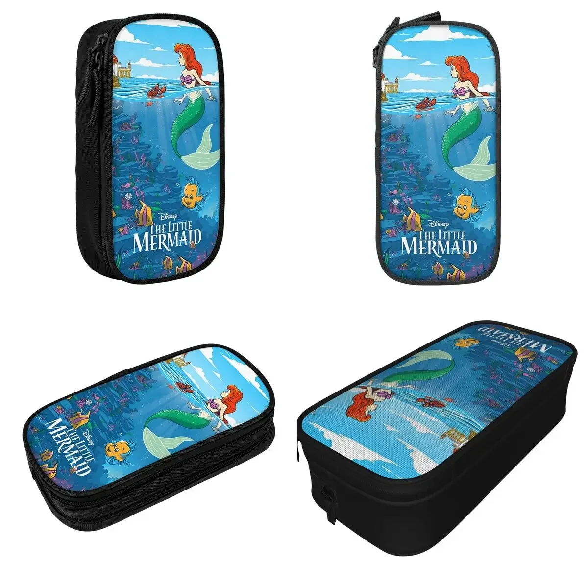 The Little Mermaid Cartoon Pencil Case Ariel Anime Princess Pencilcases Pen Large Storage Bag School Supplies Zipper Stationery