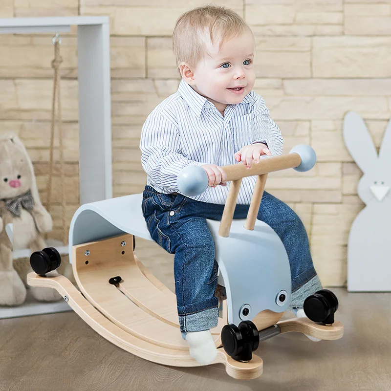 Aangepaste kinderen houten loopstoeltje hobbelpaardrijden fiets educatief balans spelen leren rocker speelgoed voor peuters