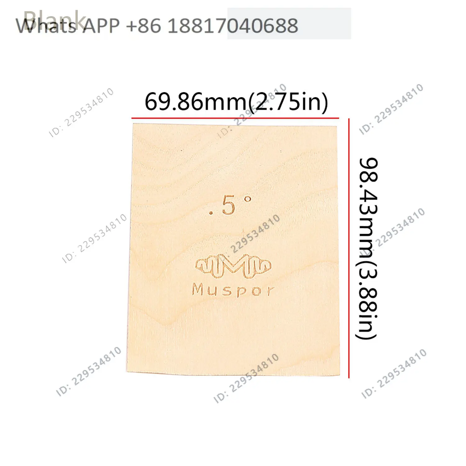 Muspor 3-piece bass neck maple gasket 0.25, 0.5, 1 degree, electric bass gasket