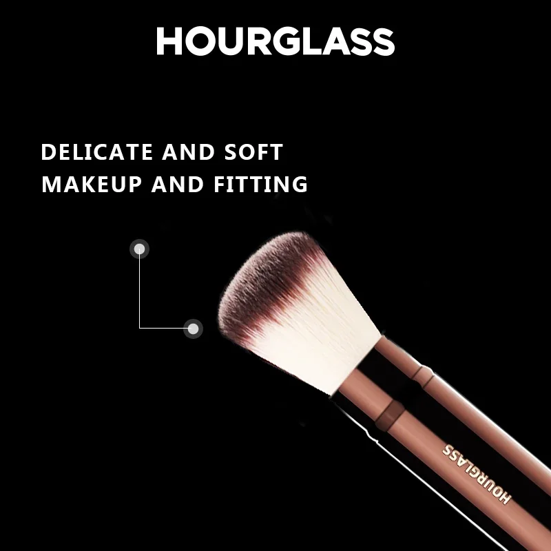 Hourglass makeup brush powder blusher brush multi-function portable retractable makeup brush with cover powder setting brush