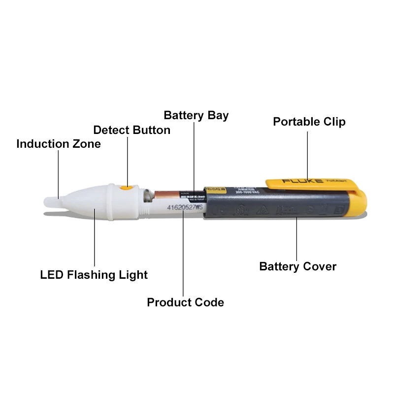 Fluke 2AC 90V- 1000v Fluke 2AC 200-1000V  VoltAlert™ Non Contact Voltage Detector Tester , Elecrtical Pen Volt Alert