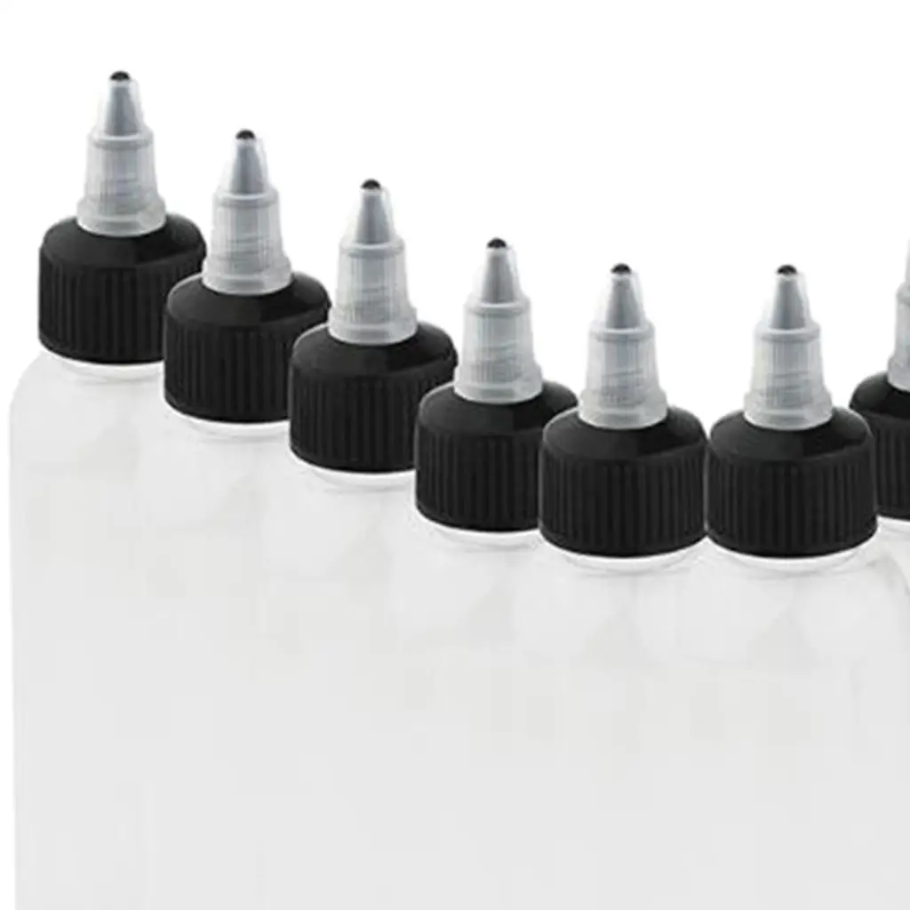 10 قطعة 30/50/60/120/250 مللي قابلة لإعادة التدوير واضح الوشم البخاخة الحبر الصباغ قابلة لإعادة التدوير للعصر الطلاء زجاجات فارغة