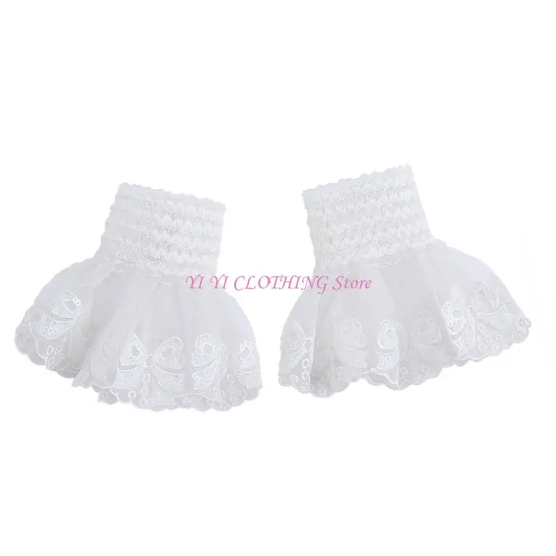 

N5KF искусственные рукава с кружевными цветочными упругими декоративными рукавами на запястье чехлы для женщин для женщин для