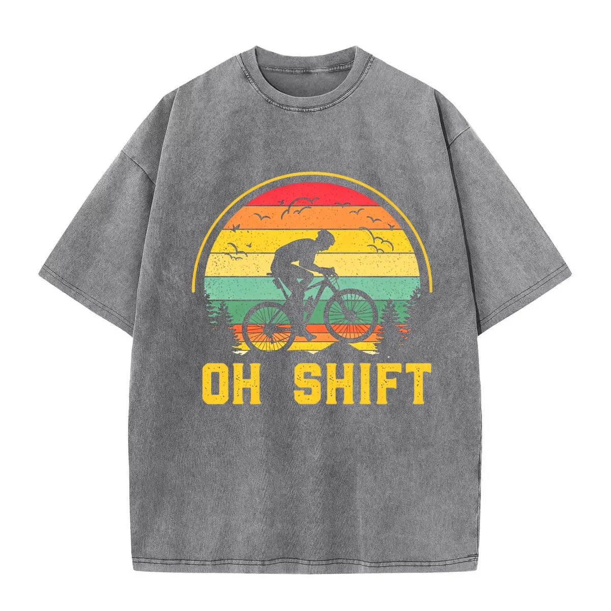 Oh Shift Mountain Biking T-Shirt Mountain Bike Bicycle T Shirt Man Casual Cotton Short Sleeve Tshirt Streetwear High Quality