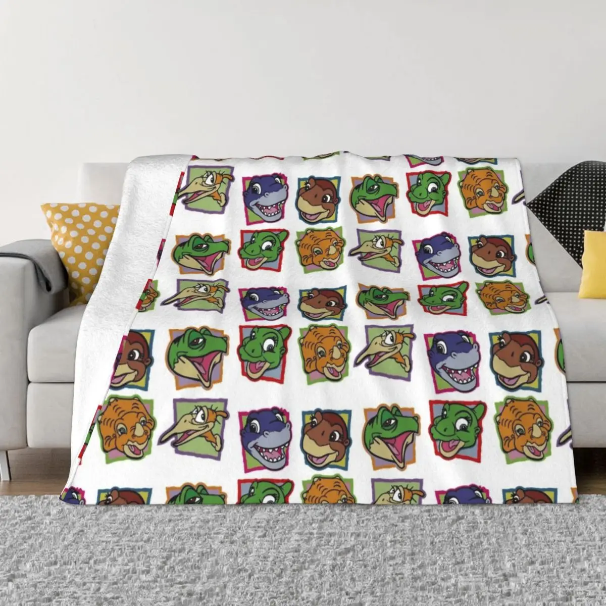 

The Land Before Time Collection Throw Blanket Furry Plaid on the sofa Moving Blankets