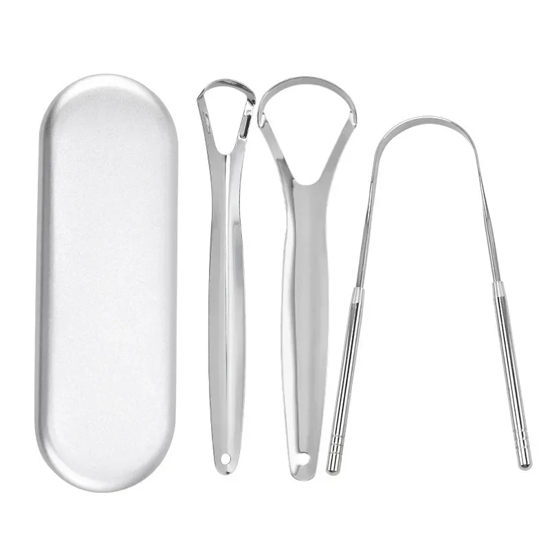 Premium 1pcs/3pcs Metal Tongue Scraper Cleaner for Adults & Kids Portable Stainless Steel Tongue Scrapers Brushes for 2027