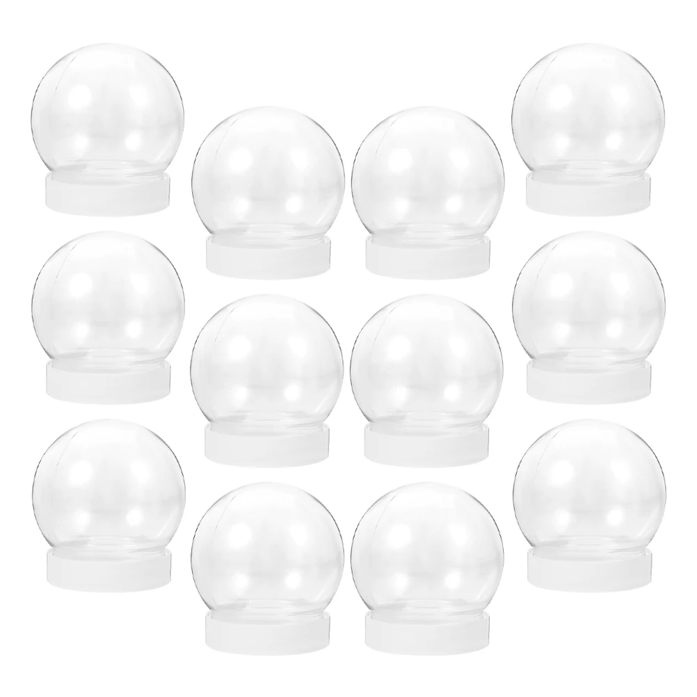 

12 Pcs Globe Snow Accessories Clear Plastic Decorative Water Ornaments