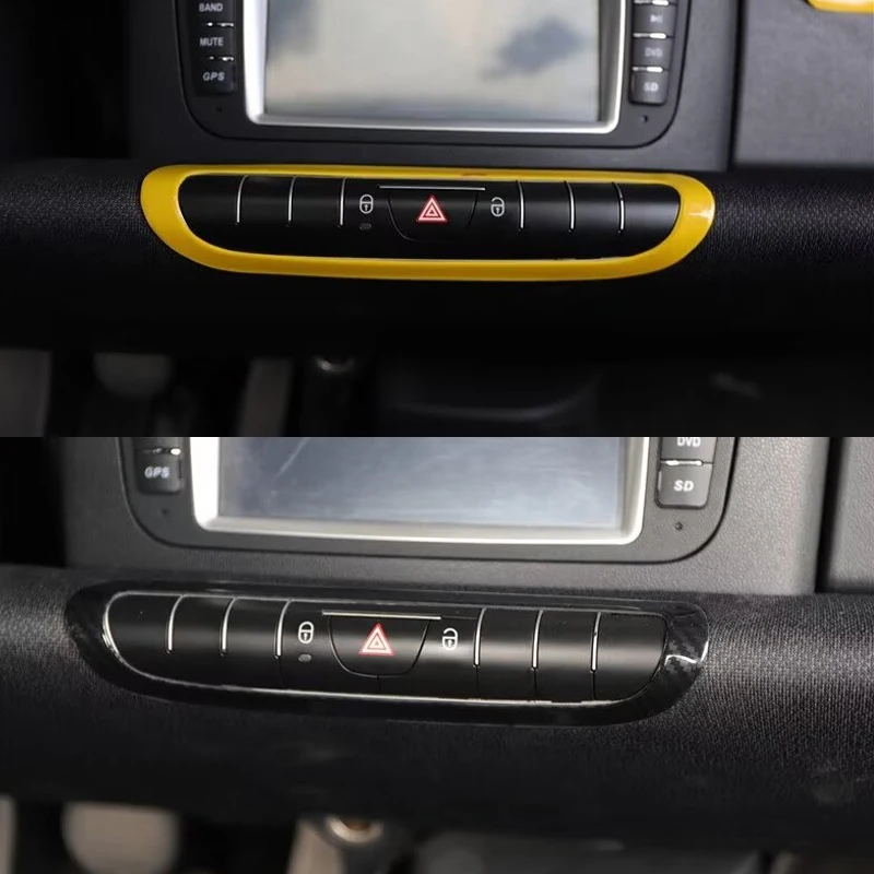 For Smart Brabus 451 Fortwo Car Safety Warning Light Button Decorative Sticker Strip Car Interior Modification Accessories
