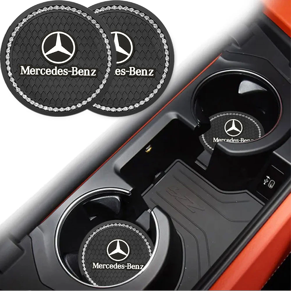 Car Cup Holder Anti-Slip Coaster Mat Interior Accessories Universal Auto Cup Holder For Mercedes Benz AMG W205 W211 W176 AMG GT