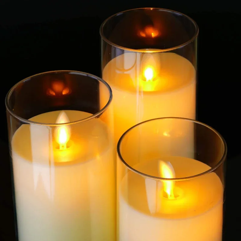 Flickering Flameless Candles Battery Operated LED Electronic Candle Ivory White for Home Decoration Parties Weddings Lighting