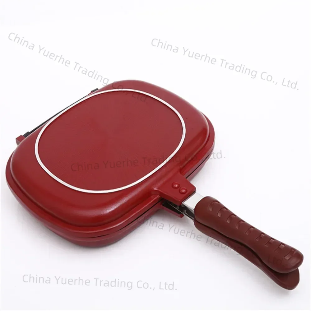 

32cm Double-Sided Frying Pan Skillet Grill Baking Tray Non-Stick Skillet Wok Pan Home Garden Pancake for The Kitchen
