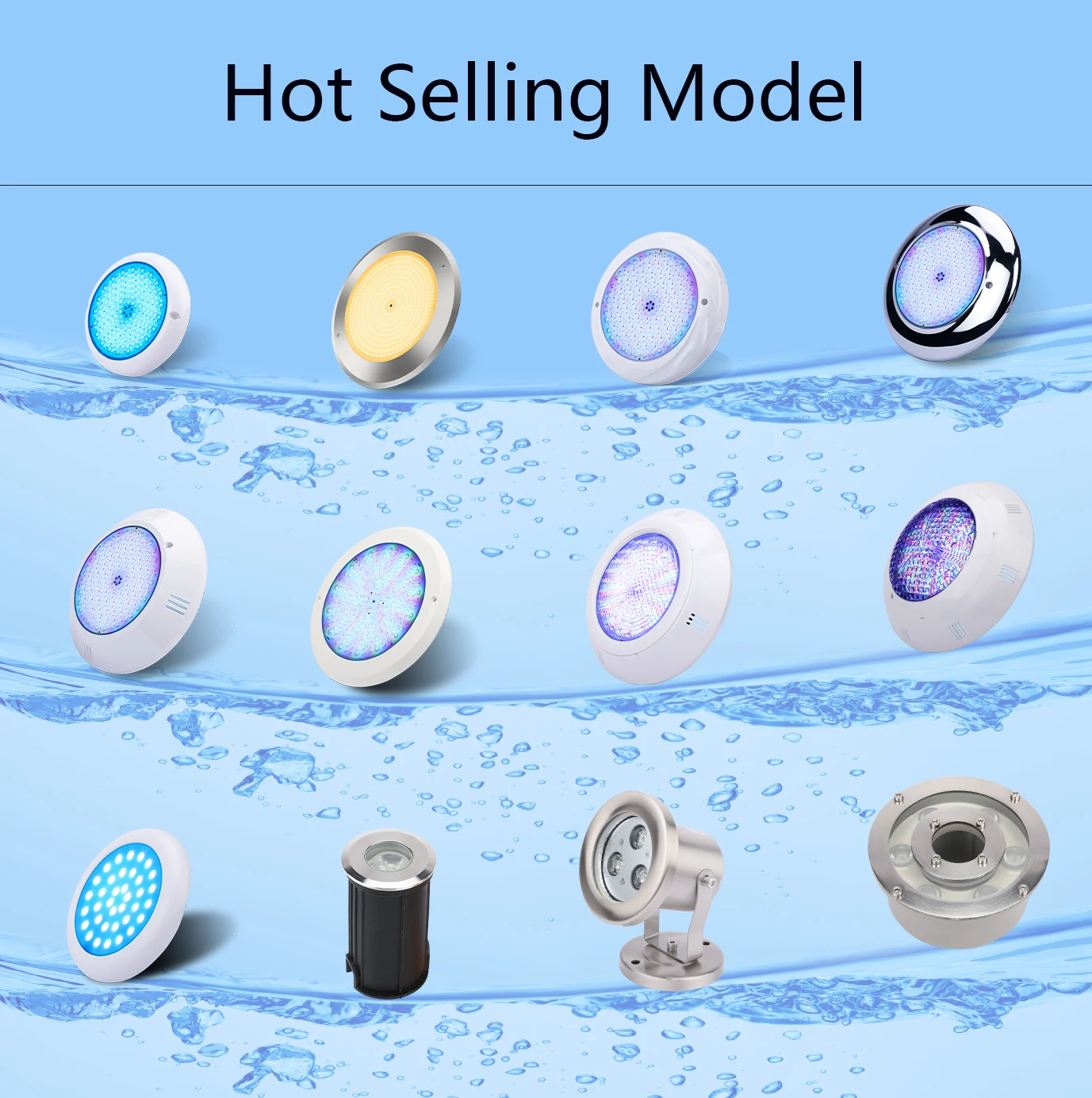 AC12V IP68 RGBW 8mm swimming pool 316 stainless steel light wireless LED swimming pool lights  custom color power