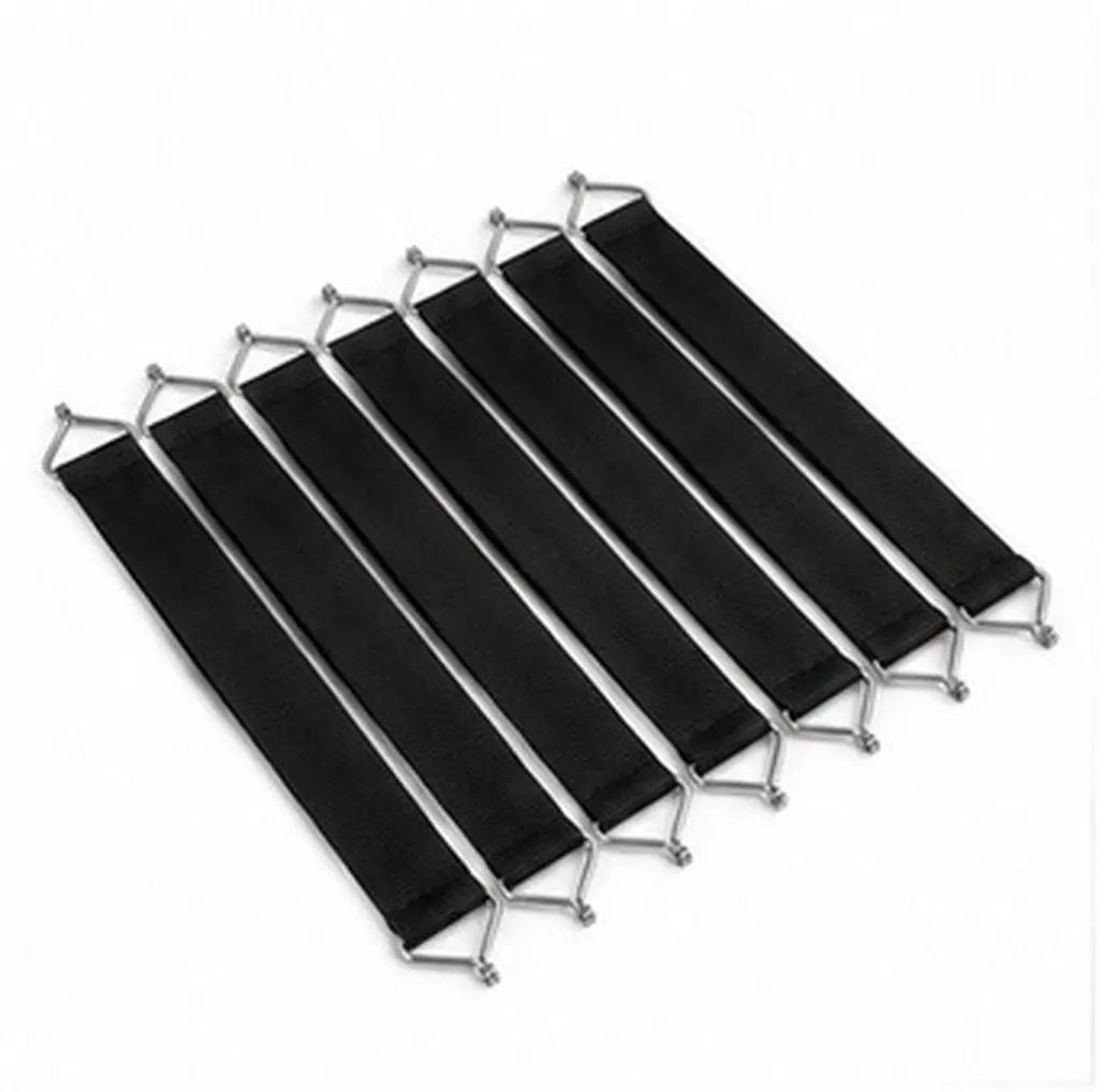 8Pcs Heavy Duty Patio Lounge Chair Replacement Straps Black Reinforced Belt Chair Repair Kit Outdoor Support Accessories