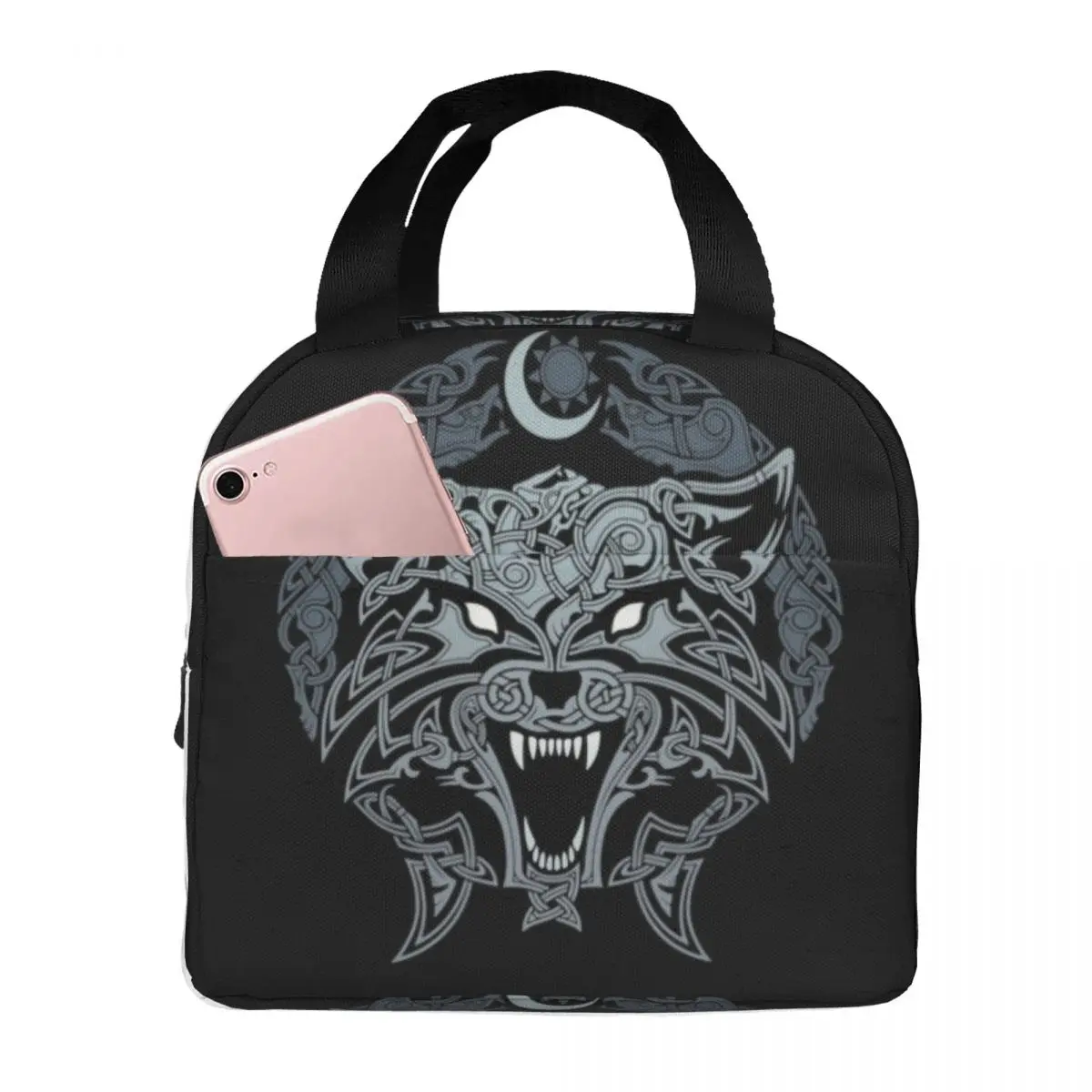 Wolves Of Ragnarok Viking Valhalla Odin Insulated Lunch Tote Bag for Women Portable Thermal Cooler Food Lunch Box Camping Travel