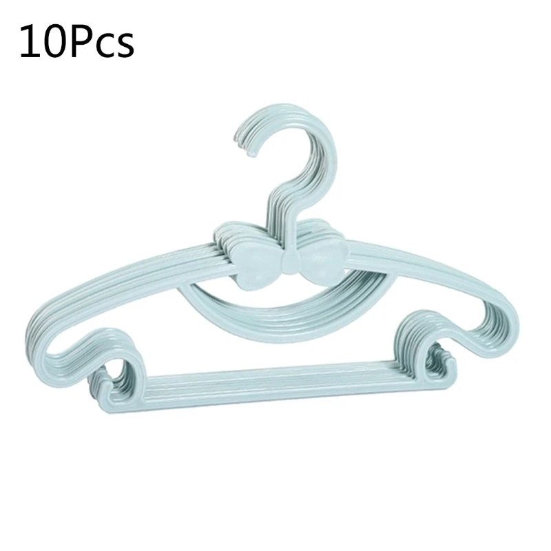 Y1UB 10Pcs Kids Plastic Clothes Small Hangers with Bow Toddler Baby Coat Rack