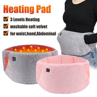 Electric Heating Period Pad Waist Warmer Soft Velvet 3 Levels Graphene Cordless Hand Back Abdominal Hot Compress Washable Belts