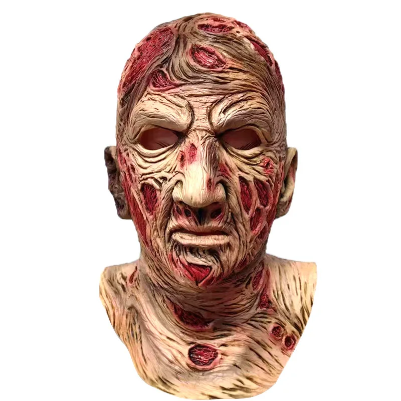 

Freddy Krueger Mask Horror Latex Full Face Headgear Halloween Movie A Nightmare On Elm Street Party Cosplay Costume Props Adult