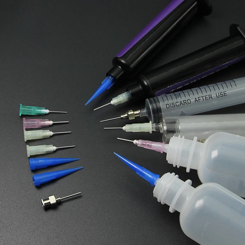 10 pz/kit ago per siringa colla UV ago per saldatura ago per siringa di vetro ago in acciaio inossidabile ago in plastica
