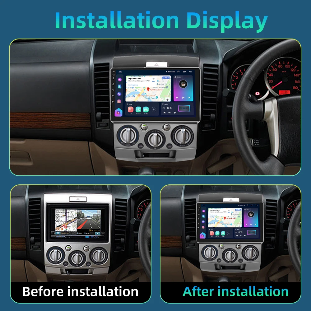 Hikity 8G+128G Android Car radio CarPlay For Ford Everest Ranger Mazda BT50 BT-50 2006-2010 GPS Stereo 2din autoradio Head Unit