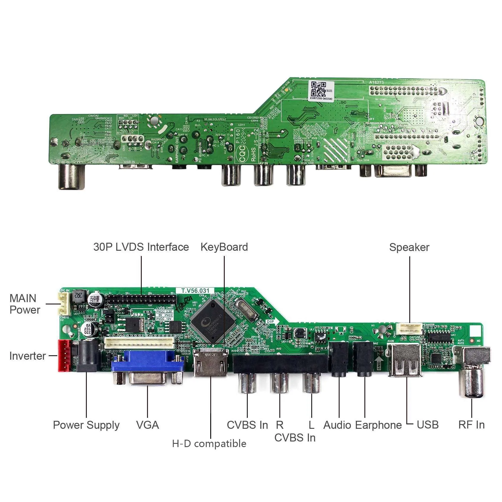 VGA AV USB LCD คอนโทรลเลอร์ 10.4 "VS104T 1024X768 แผง LCD แบบสัมผัสแบบ Resistive
