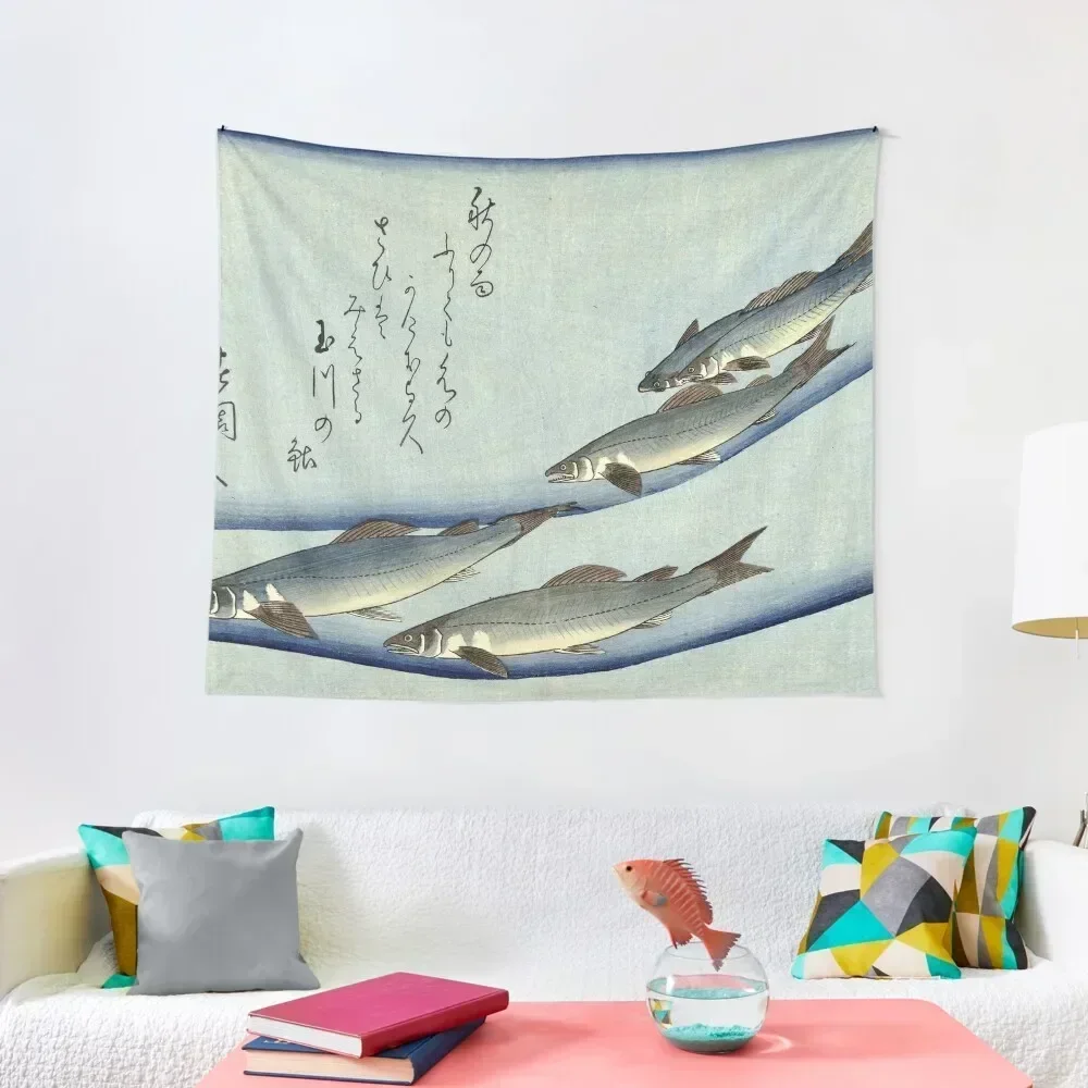 

Ichiryusai Hiroshige - river trout Tapestry Room Decorations Wallpaper Carpet On The Wall Decoration Room Tapestry