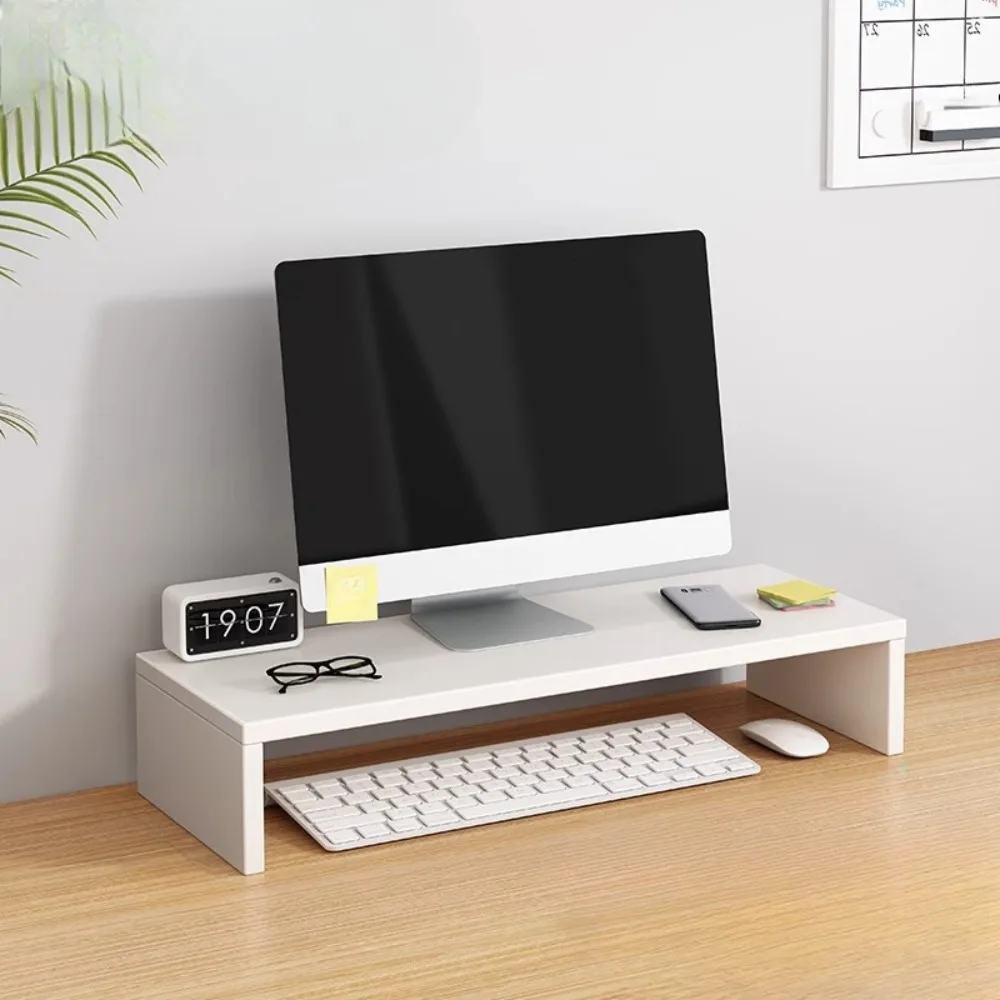 

Современная белая матовая деревянная подставка для ноутбука — элегантный настольный органайзер с многослойной стойкой для хранения для офиса и общежития.