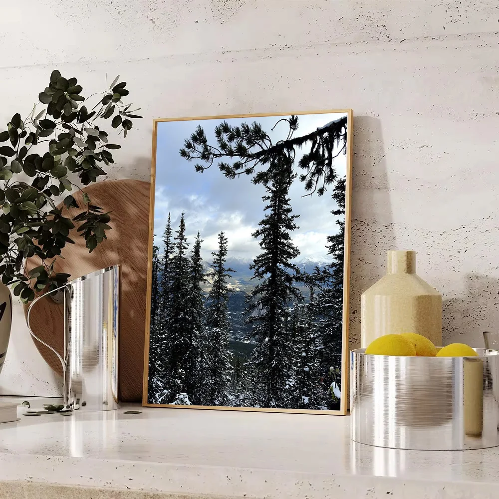 المناظر الطبيعية الجبلية قماش جدار الفن الطبيعة طباعة المناظر الطبيعية الخلابة اللوحة الغابات ديكور غرفة المعيشة المنزلي غرفة نوم جدار ديكور هدية #1