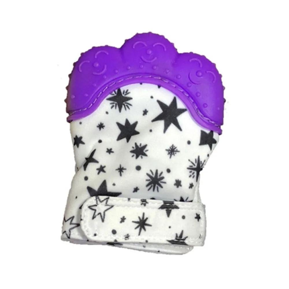 Guantes masticables de silicona, cubiertas antimordeduras para dedos para bebés, juguetes para la dentición para juegos sensoriales y desarrollo de motores bucales