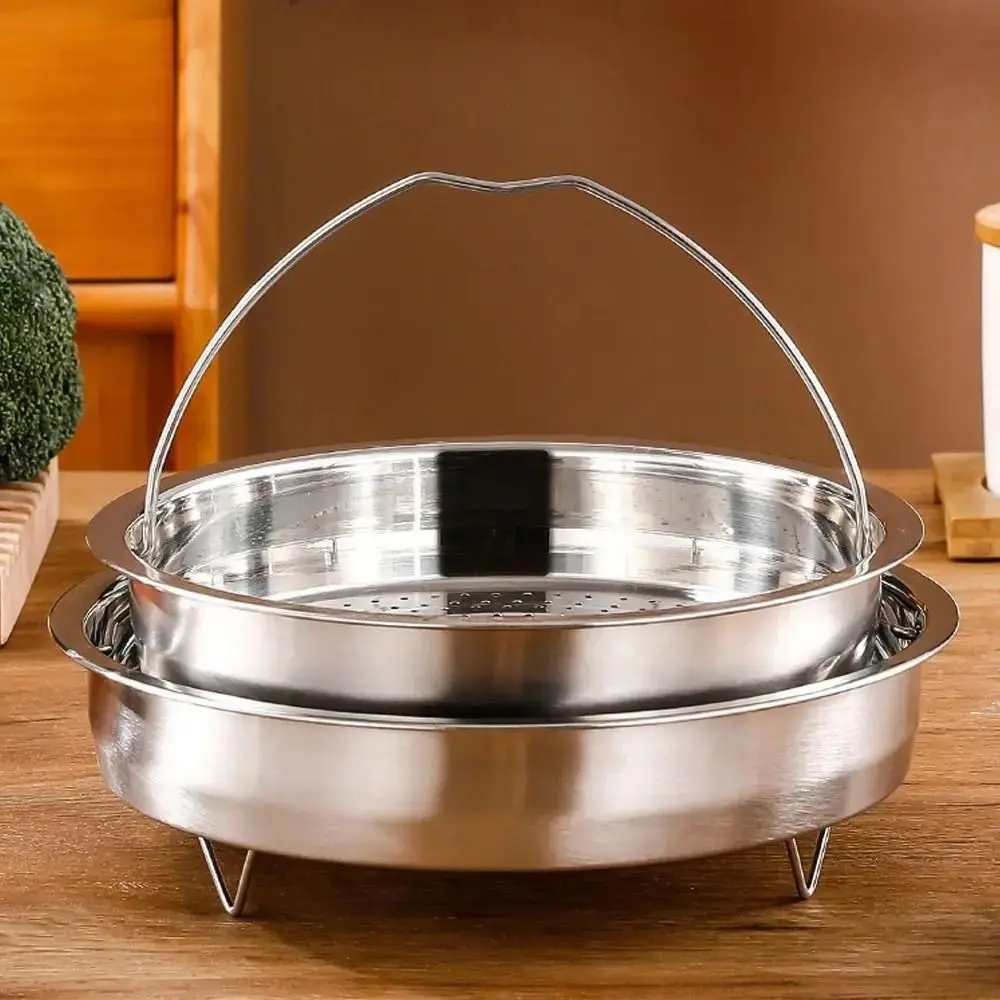 Handle Food Steamer Basket Support Frame Non Stick Bun Steaming Grid Heat-resistant Raised Feet Vegetable Drainer