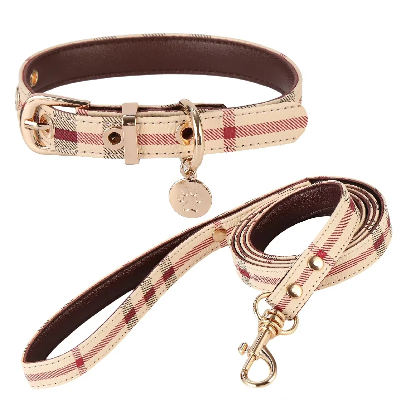 Fashion Brand Monogram Pet Collar Set Teddy Shih Tzu Dog Leash and Lead Cat Accessories Wholesale view 3