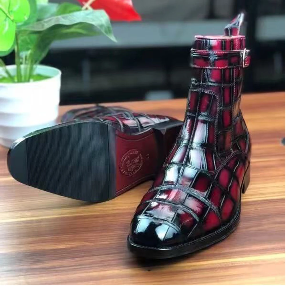 รองเท้าบูทหนังจระเข้ผู้ชายรุ่น - Men Shoes For Wedding บทวิจารณ์และราคา