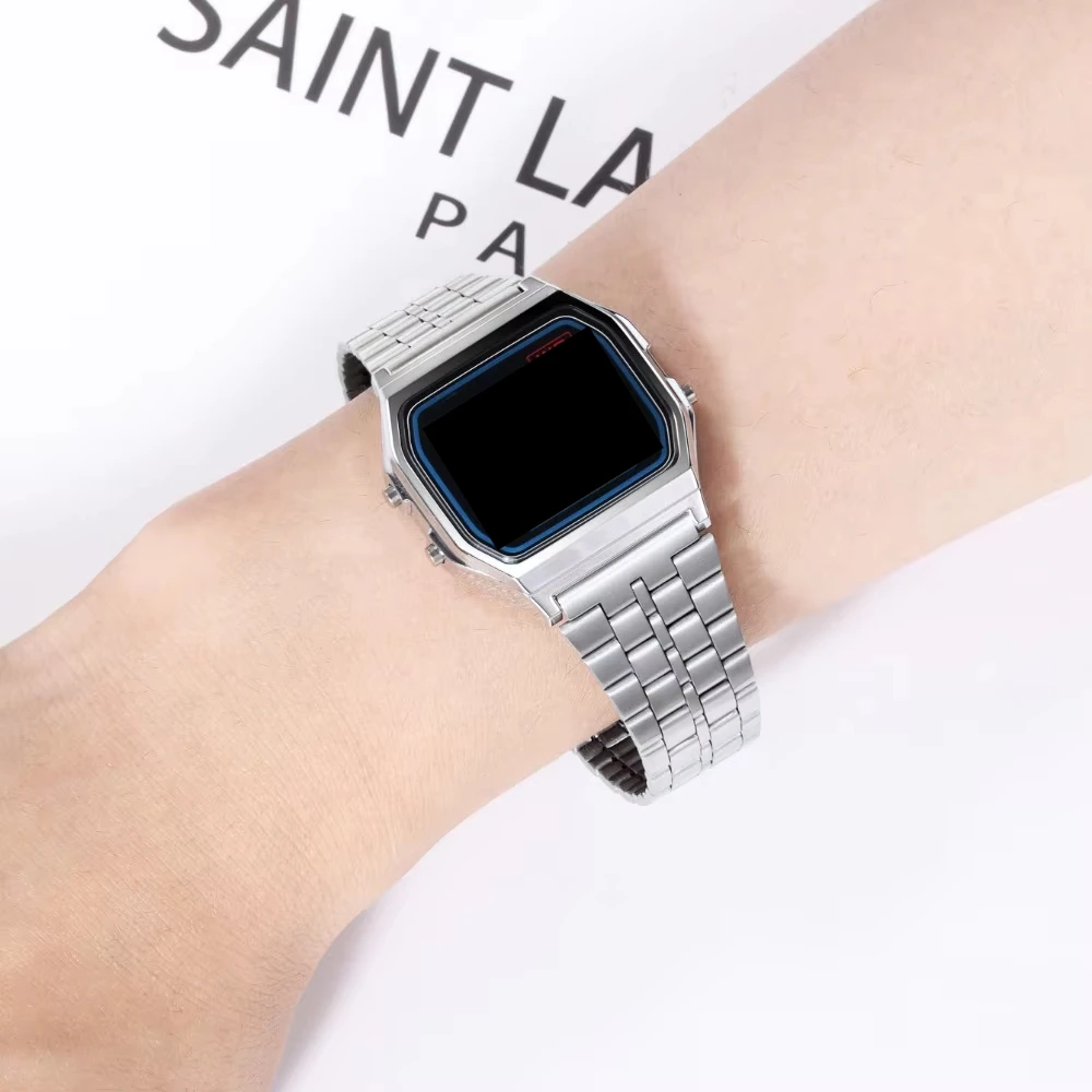 18mm Stainless Steel Watch Band for F-91W SGW400 F91W F84 F105 108 A158W 168 AE1200 1300 Women Men Bracelet Metal Straps