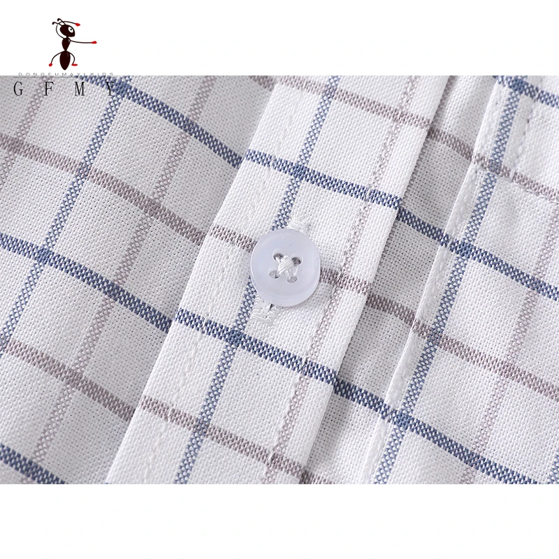 GFMF Children\'s Plaid Long Sleeve Shirt 100% Cotton Fashion Boys Girls Casual Blouses 3T-16T School Uniforms For Teenagers Tops