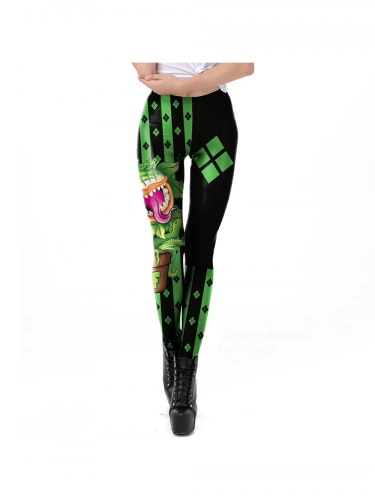 loween Skeleton Digital Print Cisas Base Layer Tight Sports Yoga Pants Ankle Length Women's Faion Boting Trousers