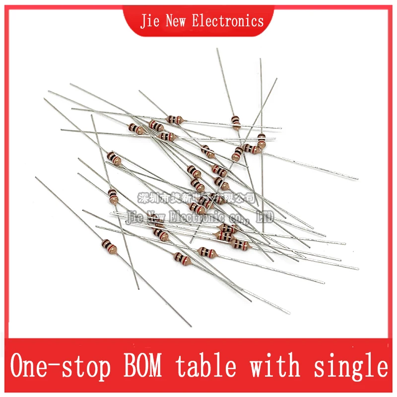 1000PCS 1/6W Carbon Film Resistors 5% 1R-10M 10R  100R 270R 680R 1K 2.2K 4.3K 10K 100K 390K 1M 3M3 ohm Color Ring Resistance