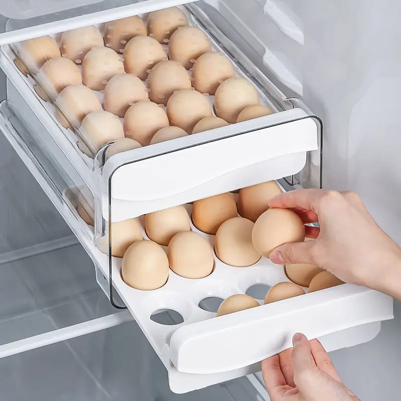 

Refrigerator egg storage box kitchen egg box storage finishing box large capacity special egg tray drawer egg box