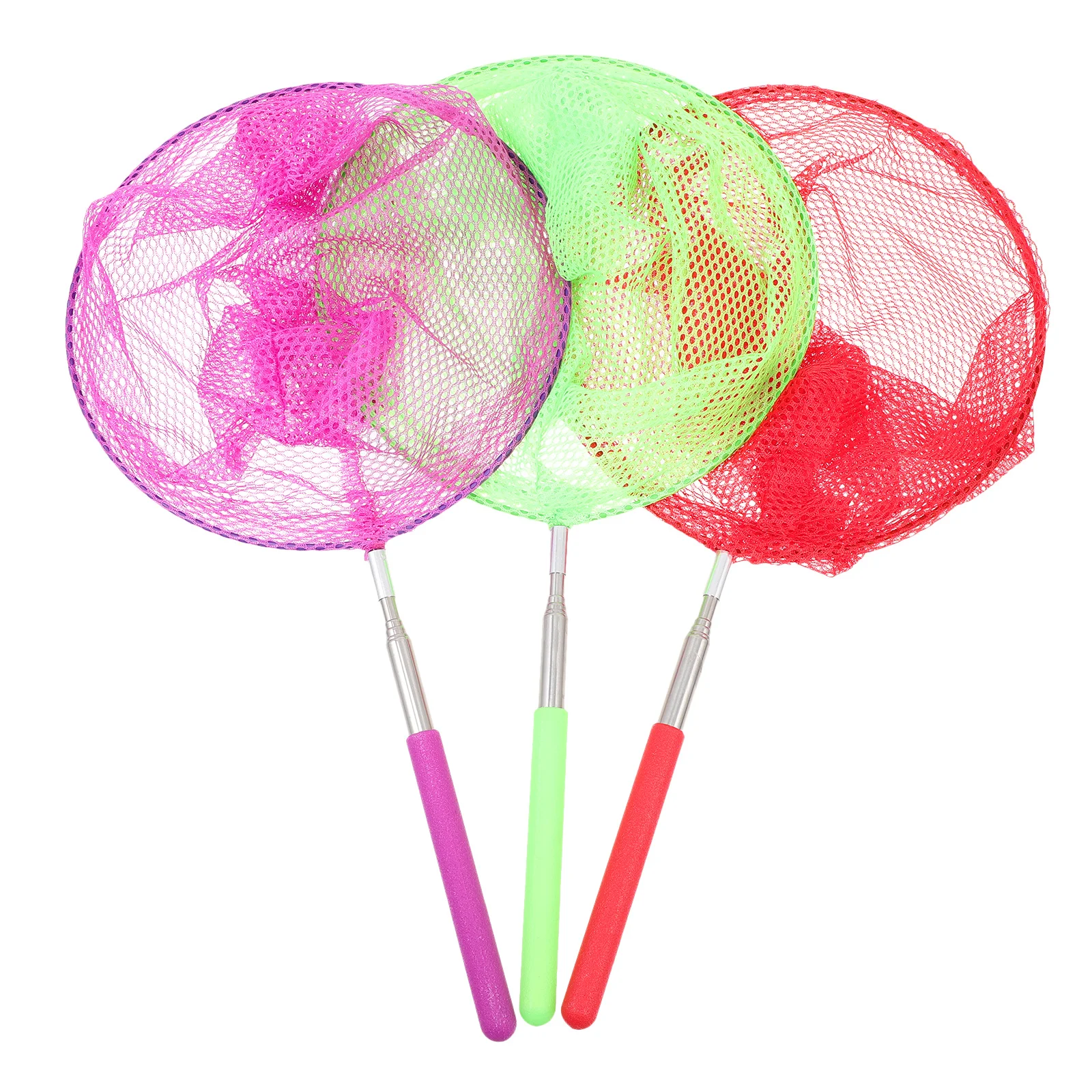 3pcs Colorful Catching Net Extendable For Kids Biology Learning Insect Bug Butterfly Fishing Net Educational Science Tool