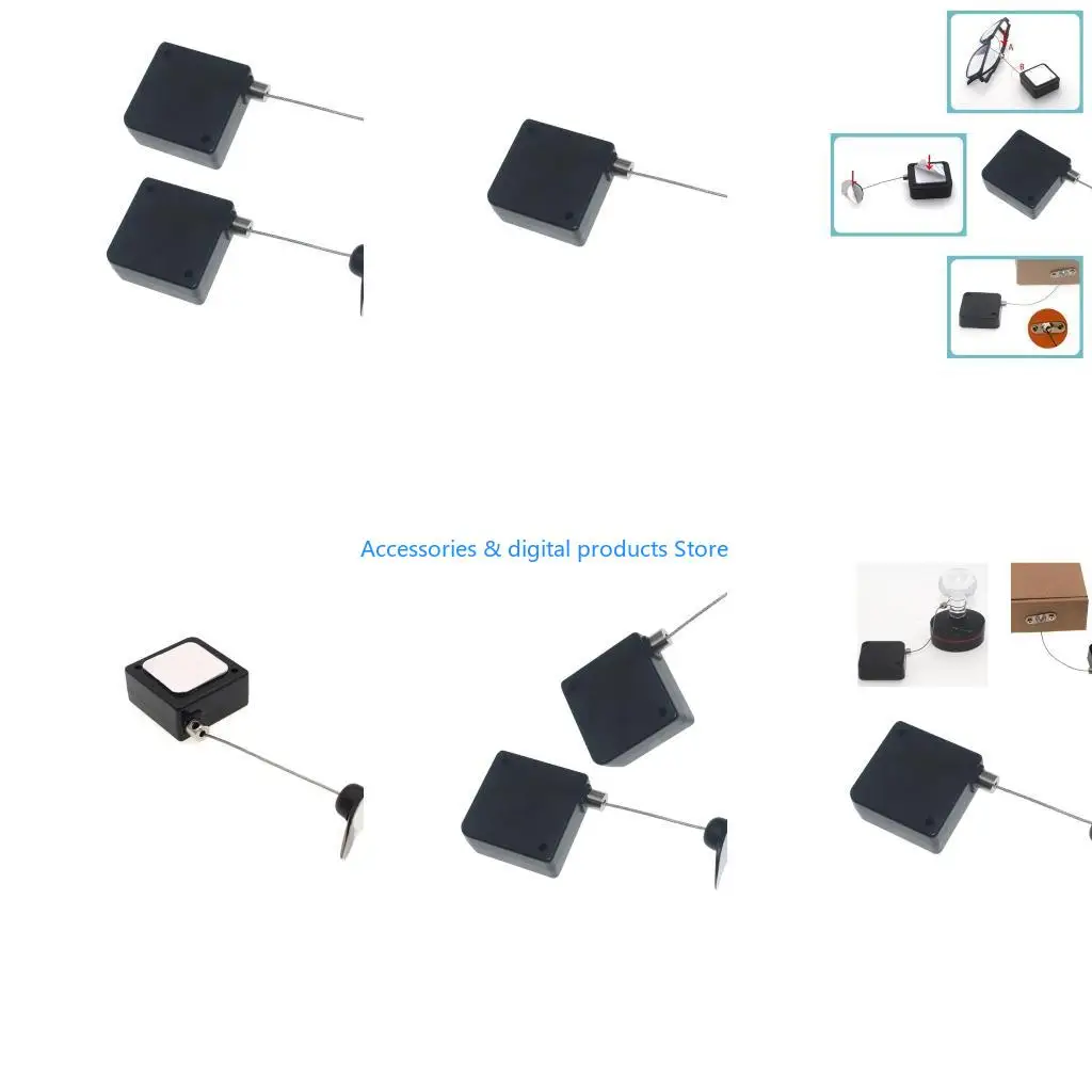 77JD 1/2/4Pcs Retractable Remote Control Tethers with Adjustable Leashes, Remote
