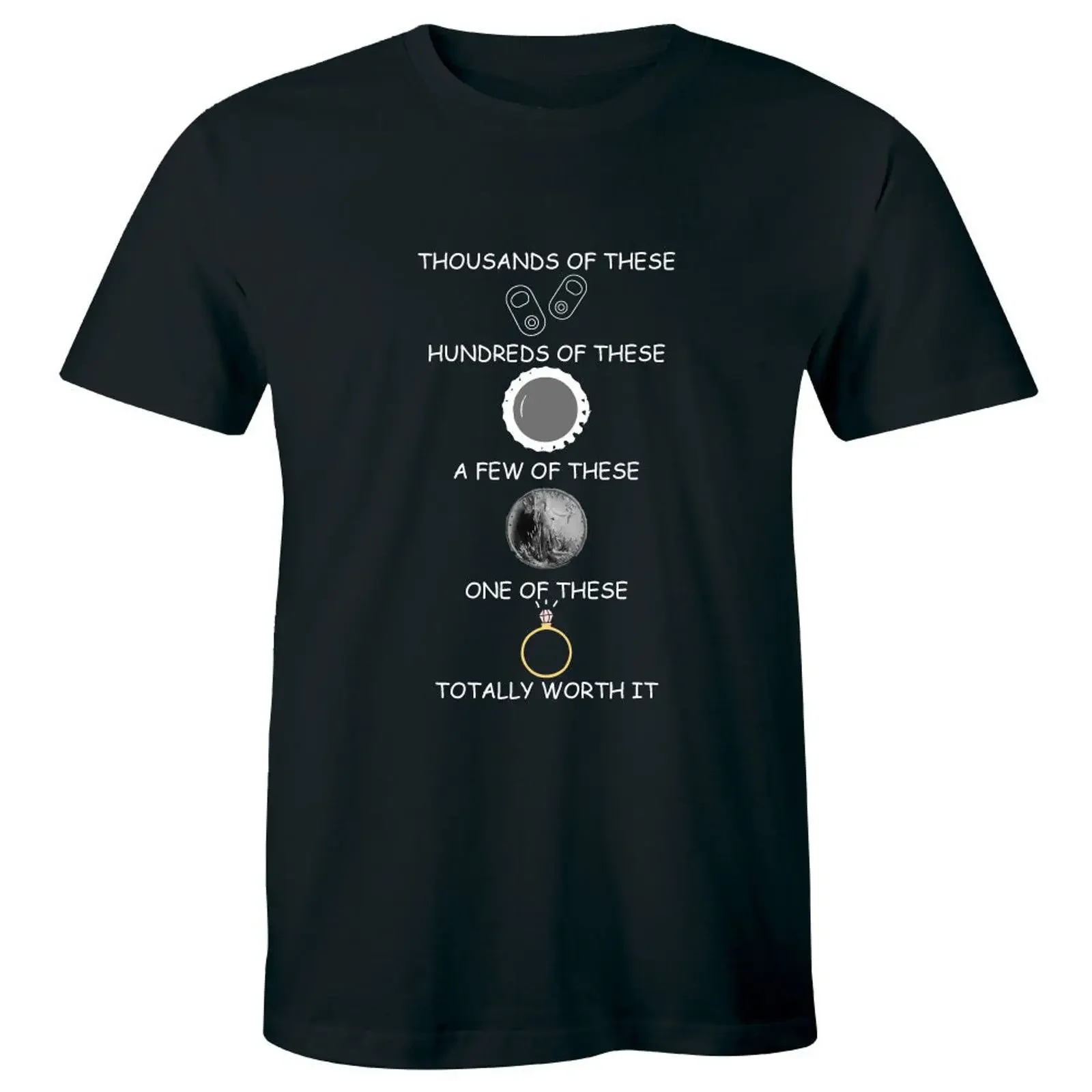 Thousand Of This Totally Worth It Engagement Ring Marriage Faithful Men T shirt vintage Washed homme streetwear fashion