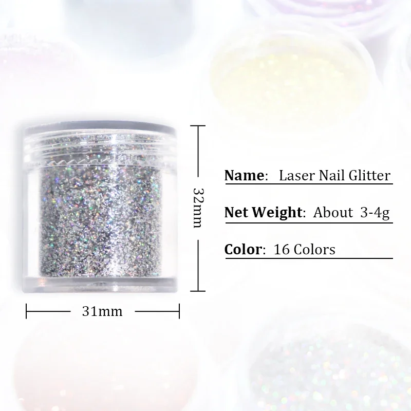 10ml Shiny Holographic Glitter Nail Art Decorations Laser Pigment Powder All For Manicure Glitter Bulk Decoracion