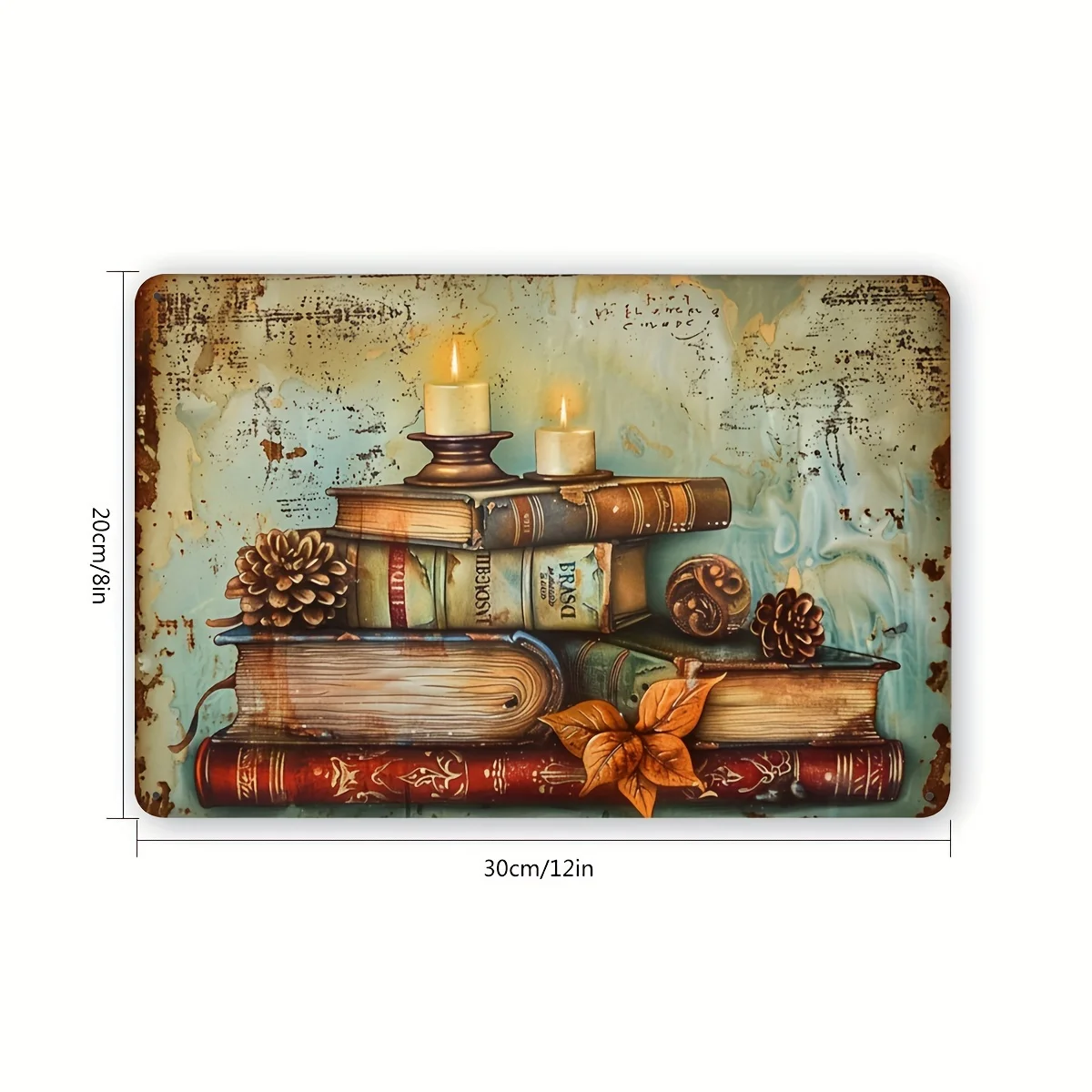 Book Retro Metal Tin Sign, Indoor and Outdoor Decoration Hanging Tin Painting, Wall Room Residence Bedroom Restaurant Bar Cafe S