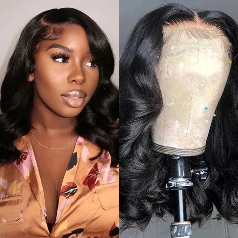 Brazilian 5x5 bob hd lace frontal full human hair wig for women 13x6 transparent glueless cheap boby wave wigs on sale clearance