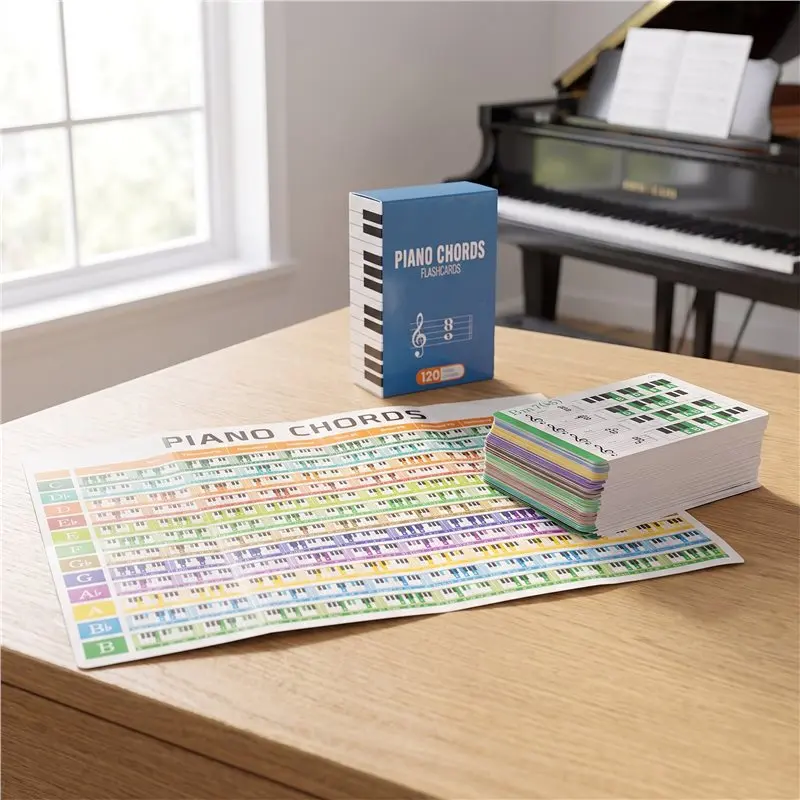 ABLB-120PCS Piano Chords Scales Chart Master Piano Chord Progressions Piano Reference Music Learn For Teachers Students